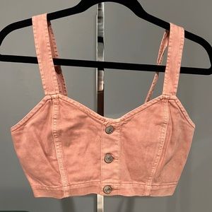 american eagle crop button up top.